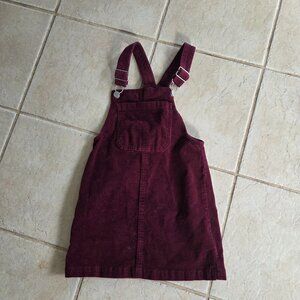 Girls size 6 Art Class maroon overalls dress
